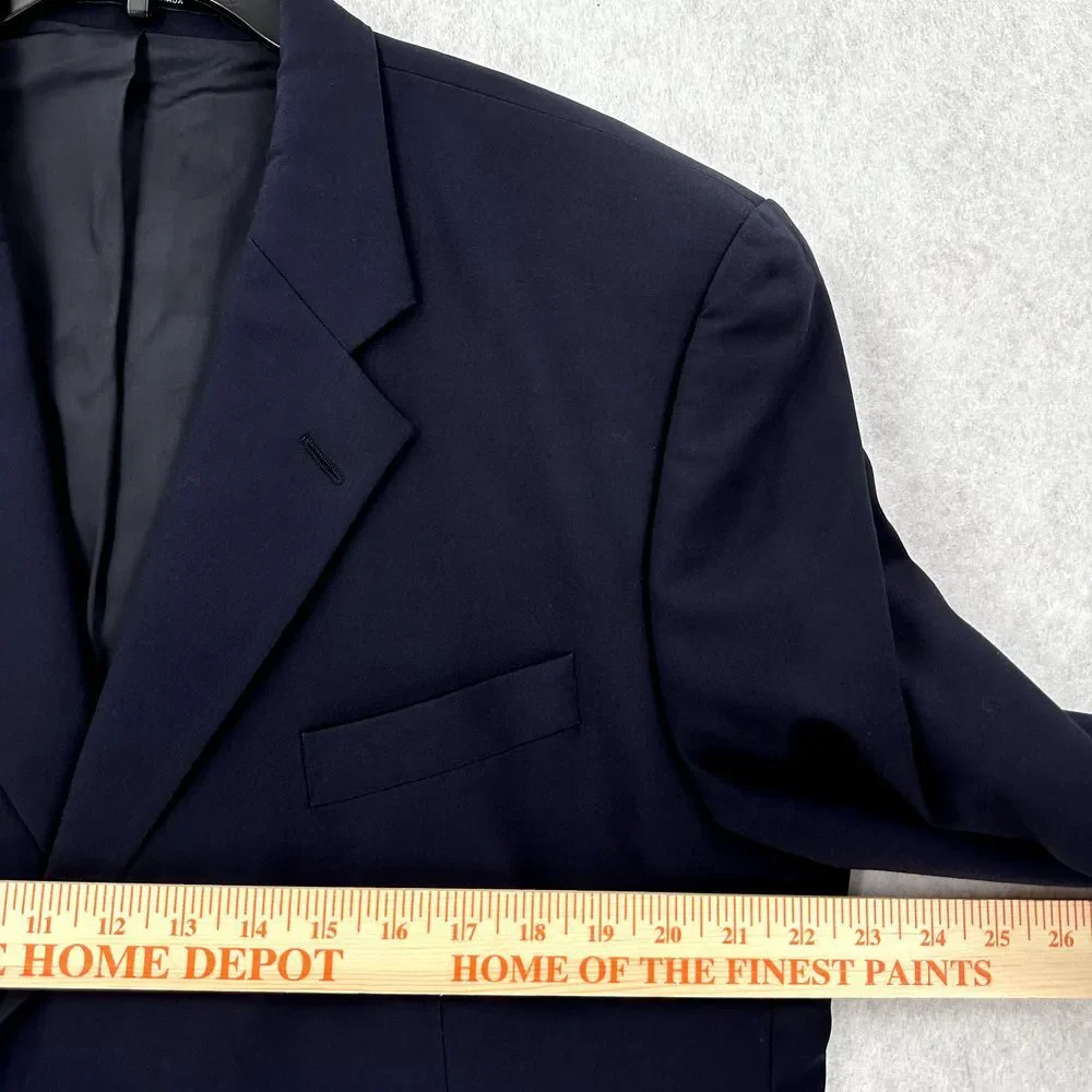 Chaps Ralph Lauren Blazer‎ Jacket 46R Wool Gold Buttons Navy Blue Sport Coat